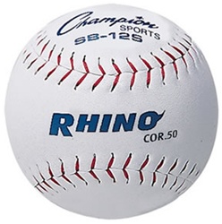 Champion RHINO 12" White Synthetic Leather Fastpitch Softballs - Dozen