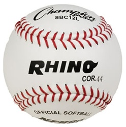 Champion RHINO 12" White Leather Fastpitch Softballs - Dozen
