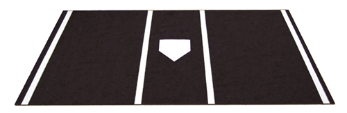 6' x 12' Home Plate / Batter's Box Baseball Stance Mat - Black