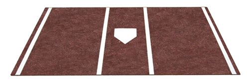 6' x 12' Home Plate / Batter's Box Baseball Stance Mat - Brown