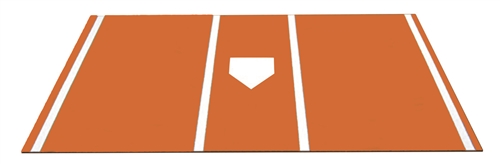 6' x 12' Home Plate / Batter's Box Baseball Stance Mat - Orange