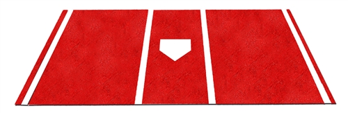 6' x 12' Home Plate / Batter's Box Baseball Stance Mat - Red