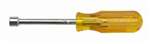 5/16 x 3 Fixed Handle Nutdriver, Amber Handle, Drilled Shaft; Part Number: 10