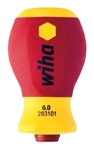 WIHA TOOLS 28302 Insulated SoftFinish Stubby SlimLine Blade Handle