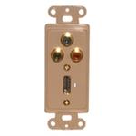 75-1138; Designer Plate HDMI + Component Video; Solderless - Ivory