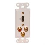 75-1144; Designer Plate HDMI + Audio/Video; Solderless - White
