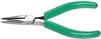 5" Diagonal Thin Long Nose Pliers with Green Cushion Grips; Part Number: LN54V