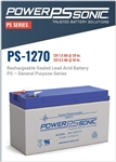 Power Sonic Rechargeable Battery; 7 Ah; 12 VDC; PS-1270-F1