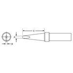 .234" x .62" x 800 degree PT Series Screwdriver Tip for TC201 Series Iron | Part Number: PTE8