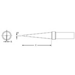 .031" x 1.00" x 800 degree PT Series Long Conical Tip for TC201 Series Iron | Part Number: PTO8
