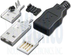 USB "A" PLUG ASSEM. BLK - Part Number: USB-AM-AS-BK