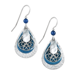 Silver Forest Blue Earrings