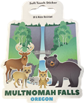 Multnomah Falls Furry Friends Sticker