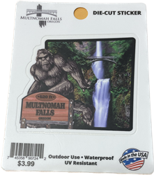 Bigfoot at Multnomah Falls Sticker
