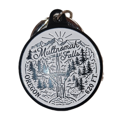 Multnomah Falls Line Art Keychain