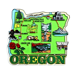 Oregon State Map Magnet