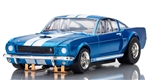 AFX RACEMASTER ... 1966 SHELBY MUSTANG GT350 SLOT CAR BLUE/WHITE MEGA G+