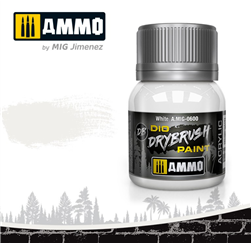 AMMO MIG ... WHITE DIO DRYBRUSH ACRYLIC PAINT 40ML