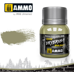 AMMO MIG ... MEDIUM GREEN DIO DRYBRUSH ACRYLIC PAINT 40ML