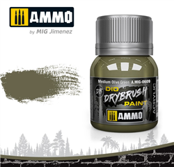 AMMO MIG ... MEDIUM OLIVE GREEN DIO DRYBRUSH ACRYLIC PAINT 40ML