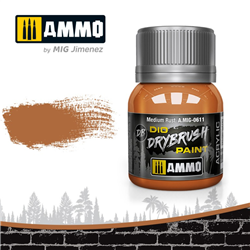 AMMO MIG ... MEDIUM RUST  DIO DRYBRUSH ACRYLIC PAINT 40ML