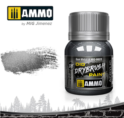 AMMO MIG ... GUN METAL DIO DRYBRUSH ACRYLIC PAINT 40ML