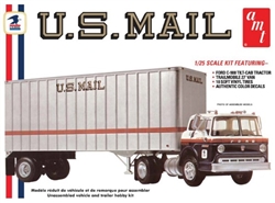 AMT ... FORD C600 US MAIL TRUCK W/USPS TRAILER 1/25