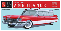 AMT ... CADILLAC 1959  AMBULANCE W/GURNEY 1/25