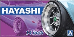 AOSHIMA ... HAYAHI 14" TIRE & WHEEL SET (4) 1/24