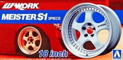 AOSHIMA ... WORK MAISTER S1 3PIECE 18" TIRE & WHEEL SET (4) 1/24