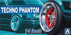 AOSHIMA ... TECHNO-PHANTOM 14" TIRE & WHEEL SET (4) 1/24