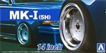 AOSHIMA ... MK I (5H) 14" TIRE & WHEEL SET (4) 1/24