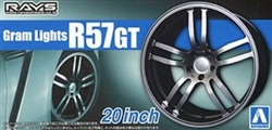 AOSHIMA ... GRAM LIGHTS R57GT 20" TIRE & WHEEL SET (4) 1/24