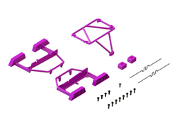 ARRMA RC CAR ... DESERT TRUCK BODY ROLL CAGE SET (PURPLE) - GROM