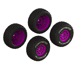 ARRMA RC CAR ... DBOOTS 'FORTRESS' TIRE SET GLUED (PURPLE) (2 PAIRS)
