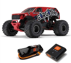 ARRMA RC CAR ... GORGON 2WD MT 1/10 RTR RED W/3300mah 7c BATT&CHARGER