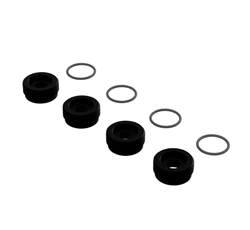 ARRMA RC CAR ... ALUMINUM FRONT HUB NUT BLACK INC. O-RINGS (4)