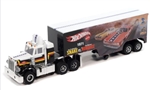 AUTO WORLD BLK... BLACK RIG PETERBILT 359 W/TRAILER SNAKE VS MONGOOSE SLO