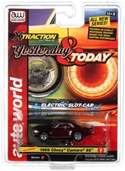 AUTO WORLD 69MAROON... XTRAC 1969 CHEVROLET CAMARO - MAROON HO SLOT CAR