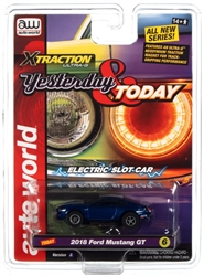 AUTO WORLD 2018BLUE... XTRAC 2018 MUSTANG GT - BLUE HO SLOT CAR