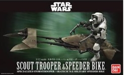 BANDAI STAR WARS ... SCOUT TROOPER & SPEEDER BIKE 1/12