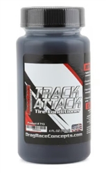DRAG RACE CONCEPTS ... TRACK ATTACK TIRE SOFTENER (4OZ)  SOFTENS NEW RUBBER TIRES