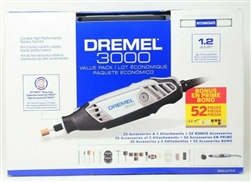 DREMEL ... #3000 MOTO TOOL 25PC ACCESSORY + 52 ACCY & 2 ATTACHMENTS