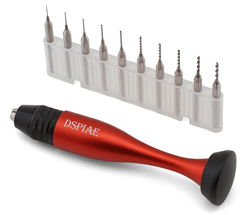 DSPIAE ... CHUCK HAND DRILL SET W/TUNGSTEN STEEL BITS (0.3-1.2MM)