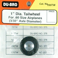 DUBRO ... WHEEL TAIL 1" DIA 3/32" AXLE