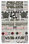 FIREBRAND RC 41... POLICE 1 DECALS SHEET (GOLD) (8.5X11")