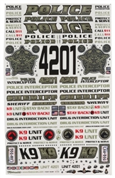FIREBRAND RC 41... POLICE 1 DECALS SHEET (GOLD) (8.5X11")