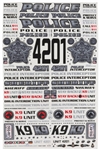 FIREBRAND RC 58... POLICE 1 DECALS SHEET (SILVER) (8.5X11")