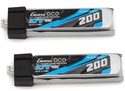 GENS ACE H... 1S LiPo Battery 45C Set (2) (3.7V/200mAh) w/Molex Connector