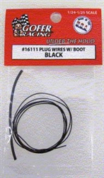 GOFER RACING ... BLACK PLUG WIRE 2FT. W/PLUG BOOT MATERIAL 1/24-1/25